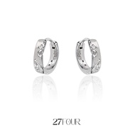Astral Orbit 925 zircon silver earrings with hoop 10 mm - 27FOUR