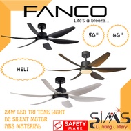 Fanco Heli DC Motor Ceiling Fan with 24W-3 Tone LED and Remote