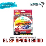 GL Super Power Spider Braided Line 4x 300m 6lbs Multicolor Braided Fishing Line