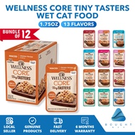 [Bundle of 12] Wellness CORE Tiny Tasters Wet Cat Food Chicken & Turkey Duck Tuna & Shrimp Chicken &