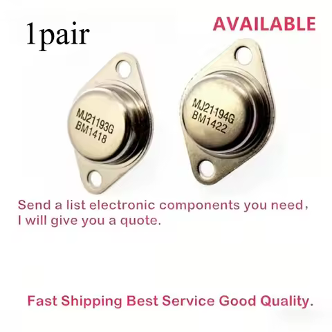 2pcs=1pair Oiginal MJ21193G MJ21194G MJ21193 MJ21194 TO-3 gold sealed audio power amplifier