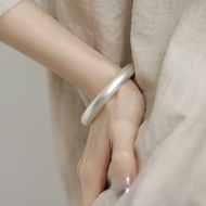 9999 Pure Silver Red Thread Bangle - Engraved Heart Sutra Mantra Solid Adjustable Buddhist Bracelet 