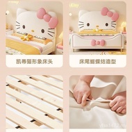Single Bed 1.2m Bed Girl hellokitty Princess Children's Bed 1.5m Household Bedroom Simple POM7