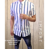 KEMEJA A444 imported white striped shirt for men