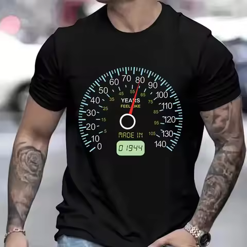Men 40th Birthday T-Shirt 21st/30th/50th/60th/70th/80th Speedometer Birthday Party Male Shirt 40th S
