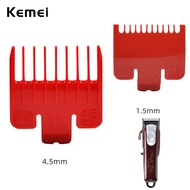 Kemei 2pcs Guide Combs 1.5 4.5mm Red Professional Cutting Guide Hair Clipper Limit Comb Fits Wahl An