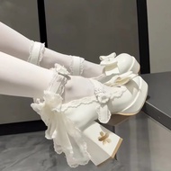 Cherry Blossom~New lolita Hot Style Sweet Bow Mary Jane Shoes Lolita Sakura Lolita High Heels