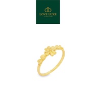 LOVE LUXE Clover Love Leaf 5D Hard Gold Ring | Emas 916/22K