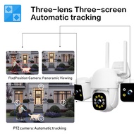 LLSEE 🔥 Upgrade 3 lenses 🔥 WIFI FHD 8MP CCTV camera waterproof rotating camera equipped with micr