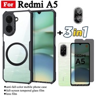 3 in 1 Redmi A5 Shockproof Phone Case With Magnetic Wireless Charging Sticker For Redmi A4 Redmi A3 