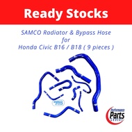 SAMCO® Radiator & Bypass Hose Kit for Honda Civic B-Series B16A / B16B { Colour : Blue } { 6 pieces 