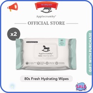 [100% ORIGINAL] NOT FOR SALE Applecrumby® Fresh Hydrating Wipes 80s (2 Packs Bundle)