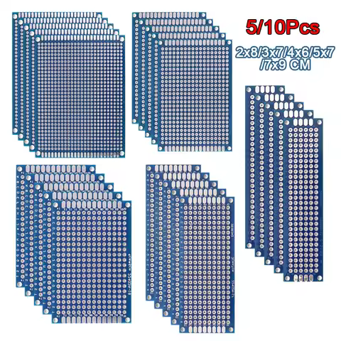 5/10PCS PCB Board Prototype Board Blue 2x8/3x7/4x6/5x7/7x9cm Double Sided Circuit Boards For DIY Sol