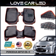Perodua Myvi 2005 2006 2007 2008 2009 2010 2011 6D Carpet PU Leather Carmat Car Floor Mat