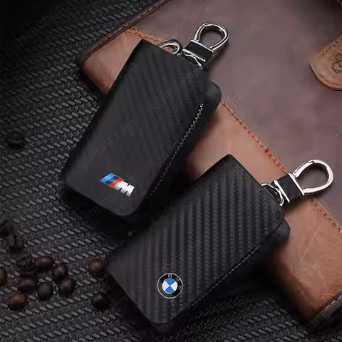 Carbon Fiber Car Key Fob Shell Case Cover Holder Bag For BMW 1 3 5 Series E90 E91 E92 E60 E70 E71 E7