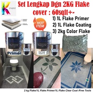 Epoxy Flake Coating Set Lengkap dengan 2KG Color Flake (cover 60sqft) Cat lantai Epoxy waterproof anti-leak