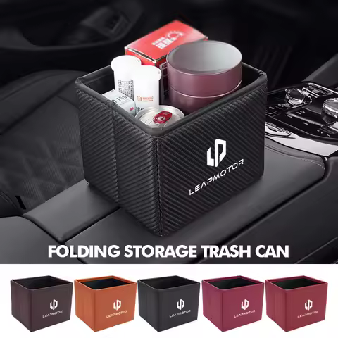 Car Trash Can Garbage Box Foldable Waste Basket Drink Storage For Leapmotor LP T03 S01 C11 C01 2022 