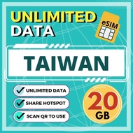 Taiwan esim 20GB unlimited data Taiwan travel esim hotspot sharing taiwan esim yoyotravel