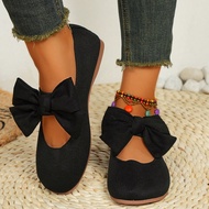 Giày lười vải bố Penny Loafer mùa xuân thu mới 2025, giày đế bằng đế xuồng cho nữ cỡ lớn