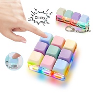 DIY Keyboard Fidget Keychain Keycap Keys Button Clicker 4/5/9 Keys Finger Keyboard