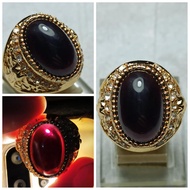 Tembus Merah Kecubung Wulung Obsidian - Cincin Batu Akik