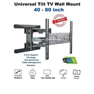 KALOC KLC-H8 KLC H8 Universal Full Motion 32 to 80 Inch P6 TV Wall Tilt Swivel Extension Bracket Wall Mount 50kg 3056.1