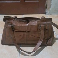 Isetan brown leather tote bag for women