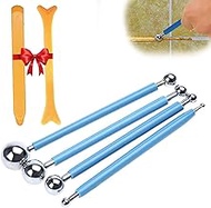 6 Piece Tool Scraper Kit Joint Smoother Set, 4 Metal Ball Puller, 2 Scraper Plastic Squeegee, Joint