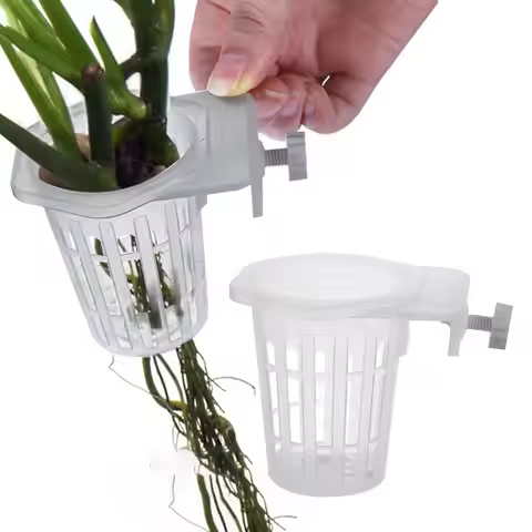 Aquatic Plant Holder For Aquarium Translucent Fish Tank Plant Cups 2PCS Hangable Aquatic Plant Holde
