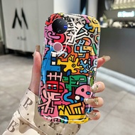 HP Phone Case For VIVO V50 5G V50E 5G V50 Lite 4G V50 Lite 5G Case Phone Case Monster Pattern Cream 