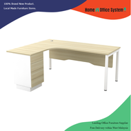 5 X 5 L Shape Office Table with 4D Pedestal + U Metal Leg - Home And Office System - SWL Series