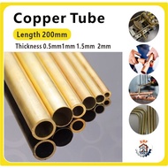 Length 200mm Copper Pipe Brass Round Tube Brass Pipe Outer Diameter 2~15mm Wall Thickness 0.5-2mm Ho