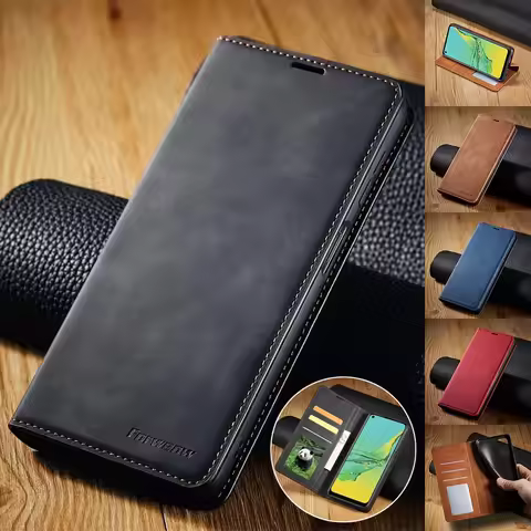 Leather Case for Xiaomi Redmi Note 14 11S 11T 12T 10S 10 9S 8 Pro Flip Cover Poco M4 M3 X3 Pro NFC 5