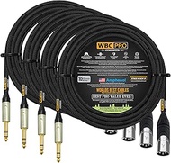 4 Units - 50 Foot - WBC-PRO-Quad Ultra-Silent Ultra-Flexible Balanced Star-Quad XLR to TRS Cable wit