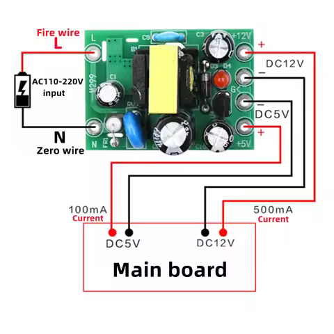 AC-DC switching power supply board 110V / 220V to 12V0.5A 5V0.1A dual output power supply boardwer m