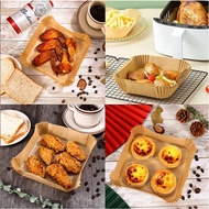 【Ready Stock】 Air Fryer Paper Square 100pcs Disposable Baking Papers for Air Fryer Non-Stick Water proof Oil-proof Paper