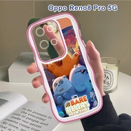 (Wave Case) For OPPO Reno10 Pro 5G Reno9 Reno 10 9 Casing Cartoon (Bears) Shockproof Phone Softcase Full Cover Camera Protection Cases