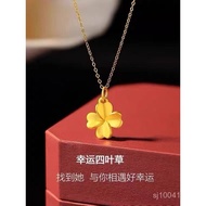 Empat daun semanggi percuma 999 Kalung Laser Rantaian Baru berbentuk O Loket Teman Wanita Kalung Qix