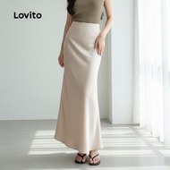 Lovito Stylish Solid Pleated Summer Skirt for Women LNM68395(Multi-color)