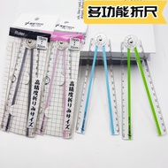 Cartoon Student Multi-Functional Angle Folding Ruler Triangular Ruler30CM Plastic Folding Ruler Stra