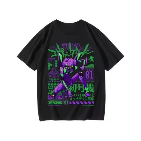 Eva Joint T-shirt Short-sleeved Men's No. 1 Machine No. 2 Machine Loose Japanese Animation Periphera