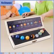 9x Handmade Natural Gemstone Solar System Model Set for Women Good Luck Men