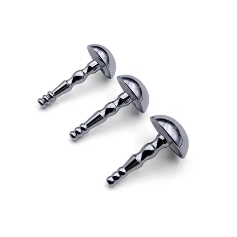 3 Sizes Stainless Steel Urethral Sound, Mushroom Shape Urethral Dilator for Men 18+