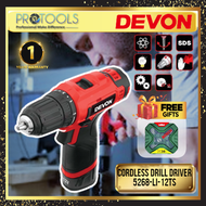 DEVON 5268-LI-12TS CORDLESS DRILL DRIVER 12V FOC WITH X-LINE SET