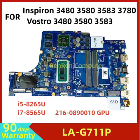 EDI73 LA-G711P FOR DELL Inspiron 3480 3580 3583 3780 Vostro 3480 3580 3583 Laptop Motherboard with i