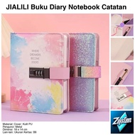 JIALILI Diary Notebook Journal Notes B6 256 Pages with Lock Butterfly - F-5
