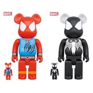 📍MEDICOM TOY Bearbrick 400% + 100% BE@RBRICK SPIDERMAN SPIDER-MAN BLACK COSTUME SCARLET SPIDER