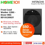 Hitachi Front Load Washer 12KG - Dryer 8KG BD-D120XGV