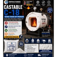 Castable C-18 Cement, 5 kg Lasts 1800°C C C C | Furnace Boiler Furnace Cast | Ready 24 Hours