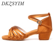 ETXDKZSYIM Children Dance Shoes for Girls Ballroom Latin shoes Ladies Modern Tango Dancing Women Latin Shoes Salsa Sandals 3.5CM